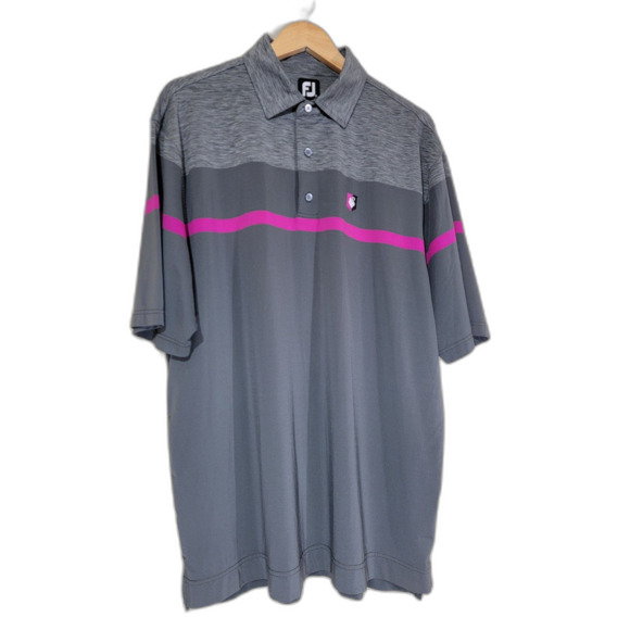 FootJoy Men's Pink & Grey Polo Shirt - XL - Picture 1 of 7
